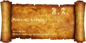 Makray Kinga névjegykártya